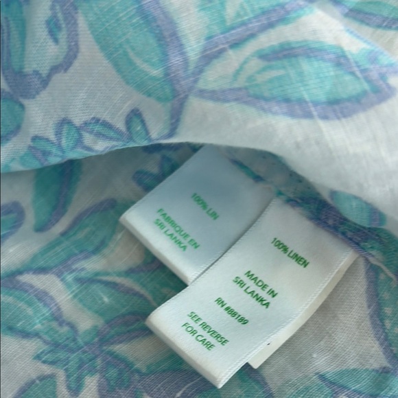 Lilly Pulitzer sea coast linen floral XXS - Picture 7 of 9